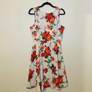 Floral Holiday Dress fit and flare
